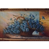 Bukiet Kwiatów - Kwiaty Obraz Olejny na Płótnie - 141x81cm Gruba Złota Rama