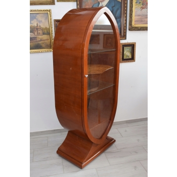 Owalna Witryna Art Deco - Gablotka Serwantka - Salon Gabinet - Gablota