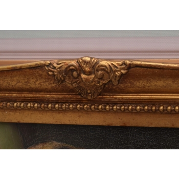 Portret Dziewczynki z PIESKAMI - PIES - Obraz Olejny - Złota Rama