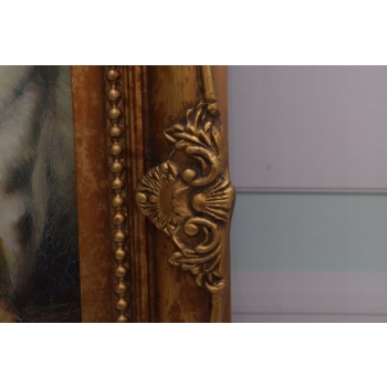 Portret Dziewczynki z PIESKAMI - PIES - Obraz Olejny - Złota Rama