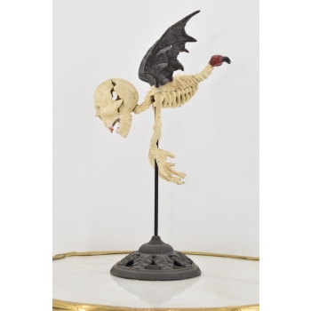 Latający Kościotrup - Kostek Memento Mori - Figura Rzeźba z Żeliwa - Ozdoba
