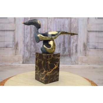 ŁGARSKA KOBIETA - FIGURA Z BRĄZU złoconego - AKT