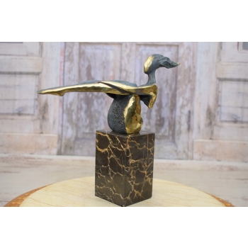 ŁGARSKA KOBIETA - FIGURA Z BRĄZU złoconego - AKT