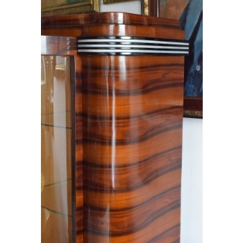 Witryna Art Deco - Gablotka Serwantka - Salon Gabinet - Gablota Gięte Szyby