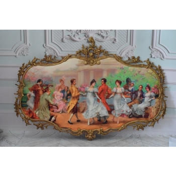 Obraz Tkanina - Francuska Arystokracja - RAMA Z BRĄZU 129cm