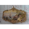 Wielki Obraz Tkanina - GOBELIN - Pejzaż Francuski RAMA Z BRĄZU 127CM