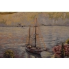 Wielki Obraz Tkanina - GOBELIN - Pejzaż Francuski RAMA Z BRĄZU 127CM