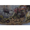 Wielki Obraz Tkanina - GOBELIN - Pejzaż Francuski RAMA Z BRĄZU 127CM