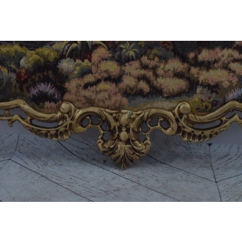 Wielki Obraz Tkanina - GOBELIN - Pejzaż Francuski RAMA Z BRĄZU 127CM