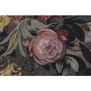 Wielki Obraz Tkanina - GOBELIN - KWIATY - RAMA Z BRĄZU 121CM