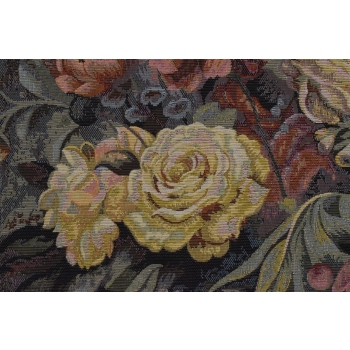 Wielki Obraz Tkanina - GOBELIN - KWIATY - RAMA Z BRĄZU 121CM