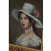 Portret Kobiety - Kobieta Dama w Sukni - Obraz Olejny - Złota Rama