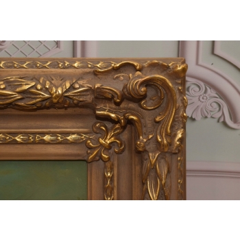 Bukiet Kwiatów - Kwiaty Obraz Olejny na Płótnie - 101x81cm Gruba Złota Rama
