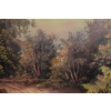Wiejski Pejzaż Las Rzeja - Obraz na Płótnie - 130x100cm Gruba Złota Rama