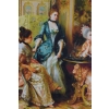 Francuska Arystokracja - Obraz na Materiale - 116x88cm Gruba Złota Rama