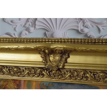 Francuska Arystokracja - Obraz na Materiale - 116x88cm Gruba Złota Rama