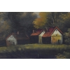 Francuski Wiejski Pejzaż - Obraz na Płótnie - 115x86cm Gruba Złota Rama