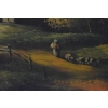 Francuski Wiejski Pejzaż - Obraz na Płótnie - 115x86cm Gruba Złota Rama