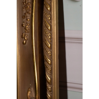 Francuski Wiejski Pejzaż - Obraz na Płótnie - 115x86cm Gruba Złota Rama