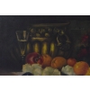 Martwa Natura Wino na Stole - Obraz na Płótnie - 115x85cm Gruba Złota Rama