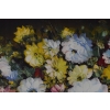 Kwiaty Róże na Stole - Obraz na Materiale - 116x88cm Gruba Złota Rama