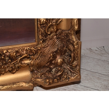 Kwiaty Róże na Stole - Obraz na Materiale - 116x88cm Gruba Złota Rama