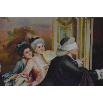 Francuski Bal Arystokracja - Obraz na Materiale - 116x88cm Gruba Złota Rama