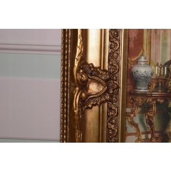 Francuski Bal Arystokracja - Obraz na Materiale - 116x88cm Gruba Złota Rama