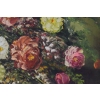 Kwiaty Róże na Stole - Obraz na Materiale - 115x85cm Gruba Złota Rama