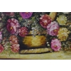 Kwiaty Róże na Stole - Obraz na Materiale - 115x85cm Gruba Złota Rama