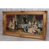 Francuski Bal Arystokracja - Obraz na Materiale - 141x81cm Gruba Złota Rama