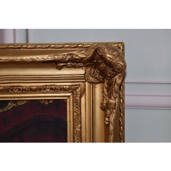Francuski Bal Arystokracja - Obraz na Materiale - 141x81cm Gruba Złota Rama