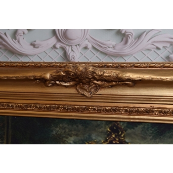 Francuski Bal Arystokracja - Obraz na Materiale - 141x81cm Gruba Złota Rama