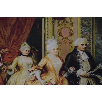 Francuski Bal Arystokracja - Obraz na Materiale - 141x81cm Gruba Złota Rama