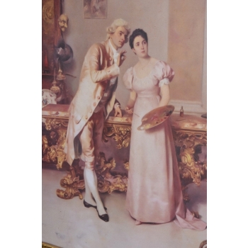 Francuska Malarka - Francja - Wielki Obraz na Płótnie Złota Rama 150x98