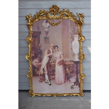 Francuska Malarka - Francja - Wielki Obraz na Płótnie Złota Rama 150x98