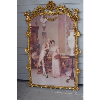 Francuska Malarka - Francja - Wielki Obraz na Płótnie Złota Rama 150x98