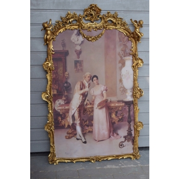 Francuska Malarka - Francja - Wielki Obraz na Płótnie Złota Rama 150x98