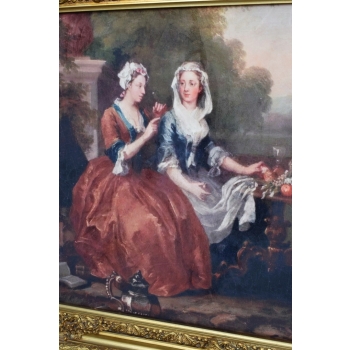 Francuscy Arystokraci - Obraz na Materiale - 149x97cm Gruba Złota Rama