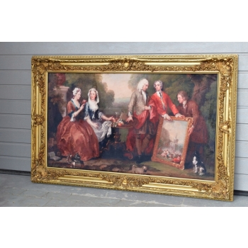 Francuscy Arystokraci - Obraz na Materiale - 149x97cm Gruba Złota Rama