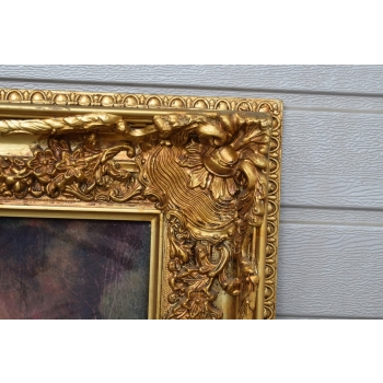 Francuscy Arystokraci - Obraz na Materiale - 149x97cm Gruba Złota Rama