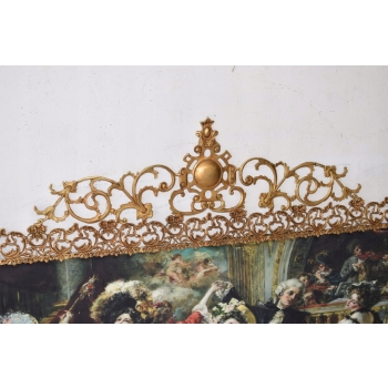 Obraz Tkanina - Francuska Arystokracja - BAROKOWA RAMA Z BRĄZU 157x126cm
