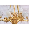 Królewski Postaciowy Żyrandol z Brązu Złoconego + 13 żarówek - Lampa 120cm