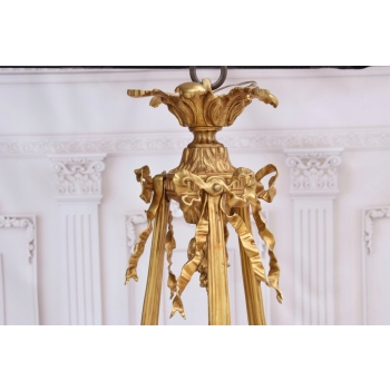 Królewski Postaciowy Żyrandol z Brązu Złoconego + 13 żarówek - Lampa 120cm
