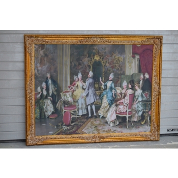 Francuska Arystokracja Francja - Wielki Obraz na Płótnie Złota Rama 159x120