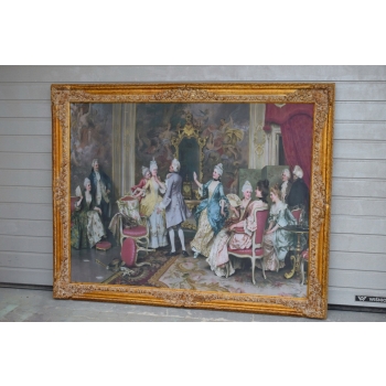 Francuska Arystokracja Francja - Wielki Obraz na Płótnie Złota Rama 159x120