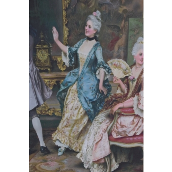 Francuska Arystokracja Francja - Wielki Obraz na Płótnie Złota Rama 159x120
