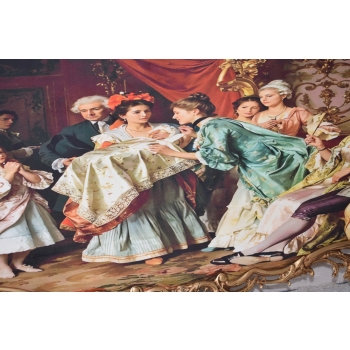 Obraz Tkanina - Francuska Arystokracja - RAMA Z BRĄZU 192cm
