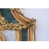 Pałacowe Barokowe Złote Zielone Lustro - Gruba Rama - 215 x 107 cm