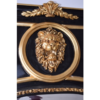 Pałacowe Barokowe Złote Czarne Lustro - Gruba Rama - 233 x 127 cm